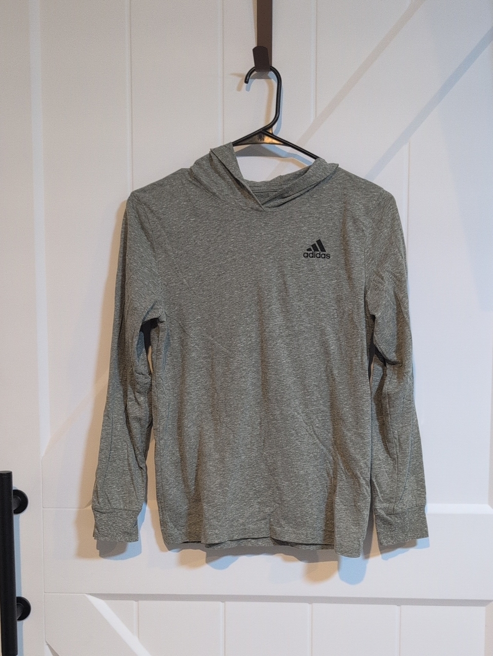 adidas Kid’s Heather Gray Performance Hoodie Long Sleeve